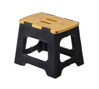 Vigar Taburete Plegable Portatil Compacto para Adultos, 27 cm Antideslizante, Silla Banco Banqueta Asiento para Casa, Cocina, Baño, Dormitorio, Oficina, Salón, hasta 150 kg, Negro, Bamboo Print on Top