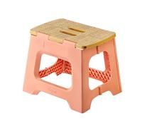 Vigar Taburete Plegable Portatil Compacto para Adultos, 27 cm Antideslizante, Silla Banco Banqueta Asiento para Casa, Cocina, Baño, Dormitorio, Oficina, hasta 150 kg, Naranja, Bamboo Print on Top