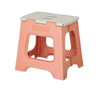 Vigar Taburete Plegable Portatil Compacto para Adultos, 32 cm Antideslizante, Silla Banco Banqueta Asiento para Casa, Cocina, Baño, Dormitorio, Oficina, Camping, Salón, hasta 150 kg, Naranjo Claro