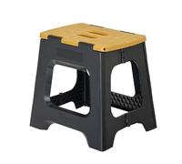 Vigar Taburete Plegable Portatil Compacto para Adultos, 32 cm Antideslizante, Silla Banco Banqueta Asiento para Casa, Cocina, Baño, Dormitorio, Oficina, Salón, hasta 150 kg, Negro, Bamboo Print on Top