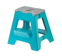 Vigar Taburete Plegable Portatil Compacto para Adultos, 40 cm Antideslizante de Dos Peldaños, Silla Banco Banqueta Asiento para Casa, Cocina, Baño, Oficina, Camping, Salón, hasta 150 kg, Turquesa