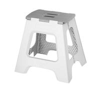Vigar Taburete Plegable Portatil Compacto para Adultos, 40 cm Antideslizante de Dos Peldaños, Silla Banco Banqueta Asiento para Casa, Cocina, Baño, Oficina, Camping, Salón, Armario, hasta 150 kg, Gris