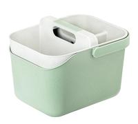 Vigar Zeroline Cubo Organizador, Multiusos Caddy Organizador con Asa, 3 Compartimentos Baño Organizadores y Almacenamiento para el Hogar, Turquesa, Gris