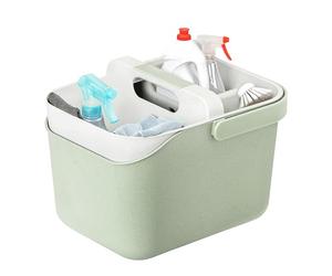 Vigar Zeroline Cubo Organizador, Multiusos Caddy Organizador con Asa, 3 Compartimentos Baño Organizadores y Almacenamiento para el Hogar, Turquesa, Gris