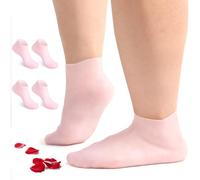 Vigdit Calcetines de silicona para pies secos agrietados, 2 pares, calcetines hidratantes XL, antideslizantes, hidratantes, calcetines de talón para pies secos agrietados, calcetines de pedicura para