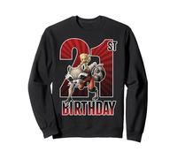 Vigésimo Primer cumpleaños de Marvel Guardianes de la Galaxia Rocket & Groot Sudadera, Unisex para Adultos, Negro, S