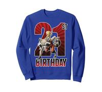 Vigésimo Primer cumpleaños de Marvel Guardianes de la Galaxia Rocket & Groot Sudadera, Unisex para Adultos, Azul Real, S