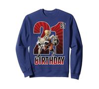 Vigésimo Primer cumpleaños de Marvel Guardianes de la Galaxia Rocket & Groot Sudadera, Unisex para Adultos, Azul Marino, L