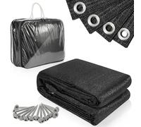 Vigevee Alfombra para Tienda de campaña, Transpirable, Antideslizante, Lavable, con 13 piquetas, 12 Ojales y Bolsa de Transporte, Suelo de Tienda de campaña para Camping, Color Negro, 400 x 400 cm