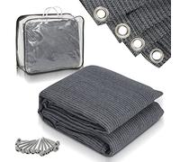 Vigevee Alfombra para toldo, Suelo de Tienda para Camping, Transpirable, Antideslizante, Lavable, con 13 piquetas y Bolsa de Transporte, 400 x 400 cm, Gris y Azul