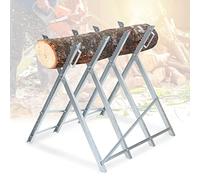 Vigevee Caballete con soporte de motosierra, protector de cadena, varilla medidora, soporte de sierra plegable hasta 150 kg, diseño estable, adecuado para aserraderos, talleres