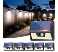 vighep 6 Paquete Foco Solares Exterior con Sensor de Movimiento, 3 Modes Focos Led Exteriores solares, IP65 Impermeable 270° Aplique Solar Potente para Jardín, Garaje, Patio, Caminos(Blanco Frío)