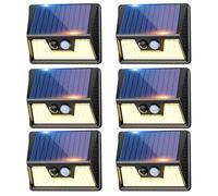 vighep 6 Paquete Foco Solares Exterior con Sensor de Movimiento, 3 Modes Focos Led Exteriores solares, IP65 Impermeable 270° Aplique Solar Potente para Jardín, Garaje, Patio, Caminos(Blanco Cálido)