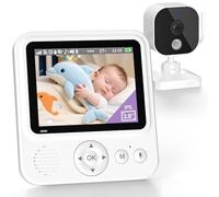 Vigilabebes con Cámara, Camara Vigilancia Bebe Inteligente con Pantalla HD 720P de 2.8'', 2000 mAh Batería, Zoom 2X 4X, VOX, Visión Nocturna, Monitoreo de Temperatura, Comunicación Bidireccional
