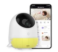 Vigilabebés Ellie con cámara y aplicación, monitor inteligente 2K, visión nocturna de audio bidireccional, canción de cuna calmante AI Cry, valla virtual, análisis del sueño, sensor de temperatura y
