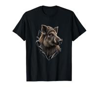 Vigilante Animal del Bosque Colmillos en Piedra Oscura Camiseta