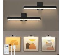 VIGMOJ 2 Paquetes Batería de lámparas de Imagen con Control Remoto,3 Colores de Iluminación y Lámparas de Pintura LED de Arte Ajustables,Lámparas de Visualización LED de Retrato de Tablero de Dardos