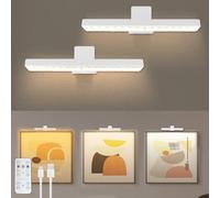 VIGMOJ 2 Paquetes Batería de lámparas de Imagen con Control Remoto,3 Colores de Iluminación y Lámparas de Pintura LED de Arte Ajustables,Lámparas de Visualización LED de Retrato de Tablero de Dardos