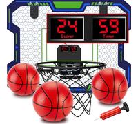 VIGNUTO Indoor Basketball Hoop for Kids(4-12 Years Old) Over The Door Basketball Hoop with Scoring Countdown and Music Accompaniment Functions Mini