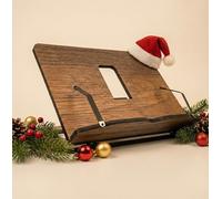 Vigo Wood Atril de Madera - MDF Premium de 8 mm, Diseño Plegable y 5 ángulos de lectura diferentes - Mejora tu Experiencia de Lectura, Úsalo como Soporte para Libros de Cocina, Recetario (Nogal)