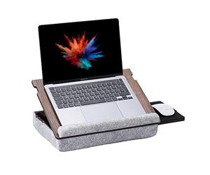 Vigo Wood Bandeja para Portátil - Ergonómica, Ajustable, y Versátil - Trabaja Cómodamente en Casa, Sofá y Cama - Mesa Portátil con Soporte y Cajón para Ratón - Ideal para Oficina en Casa