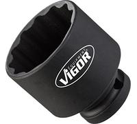 Vigor Actuador cuadrado interior de 12,5 = 1/2 pulgadas, llave de vaso de fuerza corta, perfil hexagonal exterior ∙ Ancho de llave: 36 ∙ Longitud total: 50 mm, 1 pieza, V4478