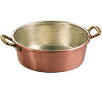 Vigor Cacerola de cobre estañado con 2 asas sin tapa, 32 cm