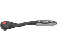 ViGOR carraca de 1/2 pulgada (12,5 mm) 250 mm V6012, diseño desplazado con 72 dientes, ángulo de funcionamiento de 5 grados, revestimiento de plástico, botón de liberación