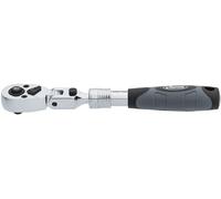 Vigor carraca telescópica articulada reversible V6614N, cuadradillo de 1/4 de pulgada, extensible de 175-225 mm, cabeza giratoria 180 grados, ángulo de operación de 4 grados