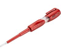 VIGOR Comprobador de tensión V1138N, 150-250 V, homologado según VDE 0680, perfil ranurado de 0,5 x 3 mm, 140 mm, comprobador de fase