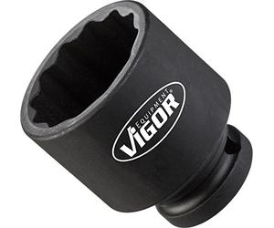 Vigor cuadrado interior de fuerza de tracción de llave de vaso, corta, doble 6 cantos, cuadrado de 12,5 mm, exterior hueca hexagonal Perfil, longitud total 50 mm, 1 pieza, v4477