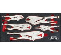 Vigor Grip de Juego de alicates, 1 pieza, V5004 | Longitud: 393 mm, ancho: 188 mm, altura: 35 mm, 1920 g, 5 piezas, 16 - 27 mm, 11 - 19 mm, inserto de espuma suave 2K