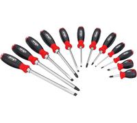 VIGOR Juego de destornilladores V5010/12, 12 piezas, con caperuza de impacto y cuadradillo, Phillips PH y perfil ranurado, hoja hexagonal