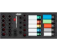 ViGOR - Juego de extractores en espiral para llaves de vaso V7324 I tapas de herramientas para desenroscar y apretar/desmontar componentes I universal, seguro, fácil de limpiar Y 33 piezas