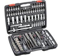 VIGOR Juego de llaves de vaso V2461, Juego de herramientas de 172 piezas, accionamiento: hexagonal y cuadrado, perfiles de salida entre otros: Hexágono interior y exterior, ranura en cruz y Pozidriv