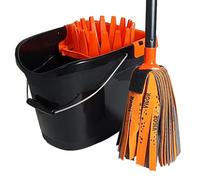 Vigor - Kit de Lavado de Flequillo Compuesto por: Cubo de 14 litros, escurridor machera, Flequillo sintético, Mango de 5 Partes
