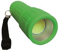 Vigor Linterna LED de goma verde