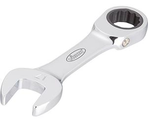 Vigor Llave combinada de carraca V2829, modelo corto, ancho de llave: 15, longitud total: 120 mm, 1 unidad.