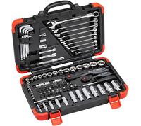 VIGOR Maletín de herramientas V2470N, 92 piezas, hexágono de 5/16 pulgadas, cuadrado de 1/4, 3/8 pulgadas, perfil E,T,PH,PZ, para vehículos de EE.UU., maletín robusto, para manejo manual preciso