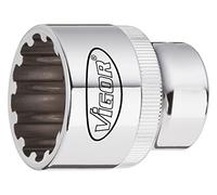 Vigor Multi Perfil - Llave de vaso Multi Perfil V2002 ∙ cuadrado hueca 12,5 mm (1/2 pulgadas) ∙ ancho de llave: 27 ∙ Longitud total: 42 mm, 1 pieza