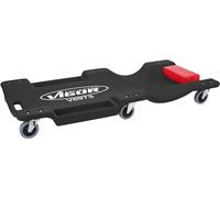 VIGOR Tablero de rodillos de montaje V6973, capacidad de carga de hasta 150 kg, sección de cabeza acolchada, compartimentos de almacenamiento laterales, facilita el trabajo debajo del vehículo