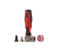 Juego de abocardadores ViGOR V1728 I para conductos de pared fina de acero, aluminio y cobre I para utilizar en conductos de freno e hidráulicos directamente en el vehículo