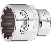 Vigor V1981 - Llave de vaso multiperfil (8 mm, 1/2")