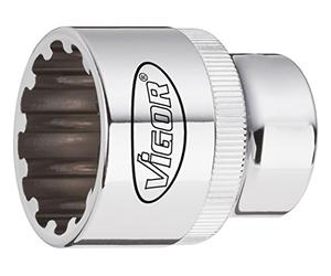 Vigor V2000 - Llave de vaso multiperfil, 22 mm, 1/2"