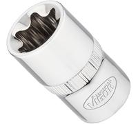 ViGOR V2197N Llave de vaso T 1/2 E20, accionamiento cuadrado de 1/2 pulgada (12,5 mm), perfil E, longitud 38 mm, accionamiento de alta calidad para trabajos precisos