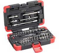 Vigor V2414N - Juego de llaves tubulares (1/4", con numerosas puntas y llaves de vaso, flexible gracias a las extensiones y adaptadores, 46 piezas)