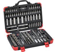 VIGOR V2461N juego de llaves de vaso, 172 piezas, con carraca reversible y alargadores, varias puntas y llaves de vaso, juego completo de caja de vasos para manejo manual