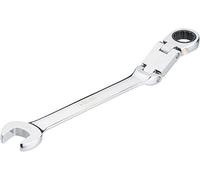 Vigor V6752-16 - Llave combinada (doble articulación, mecanismo de carraca dentado fino en el lado del anillo), color plateado