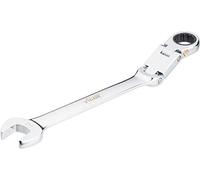 Vigor V6752-18 - Llave combinada (doble articulación, mecanismo de carraca dentado fino en el lado del anillo), color plateado