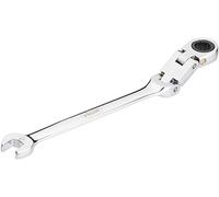 Vigor V6752-8 - Llave combinada (doble articulación, mecanismo de carraca dentado fino en el lado del anillo), color plateado